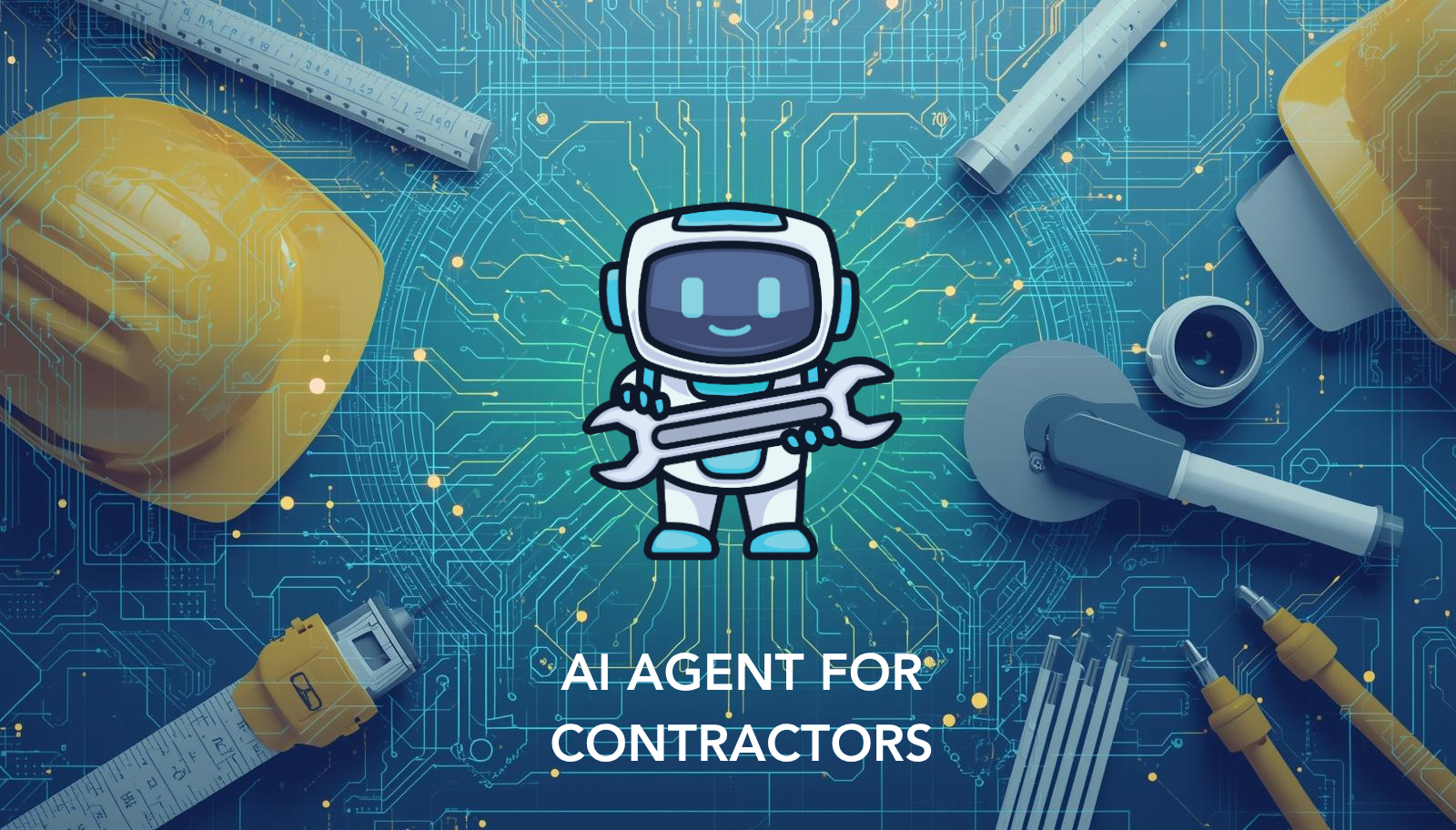 AI agent for contractors concept illustration showing a virtual receptionist handling phone calls, texts, and appointments for a home service business